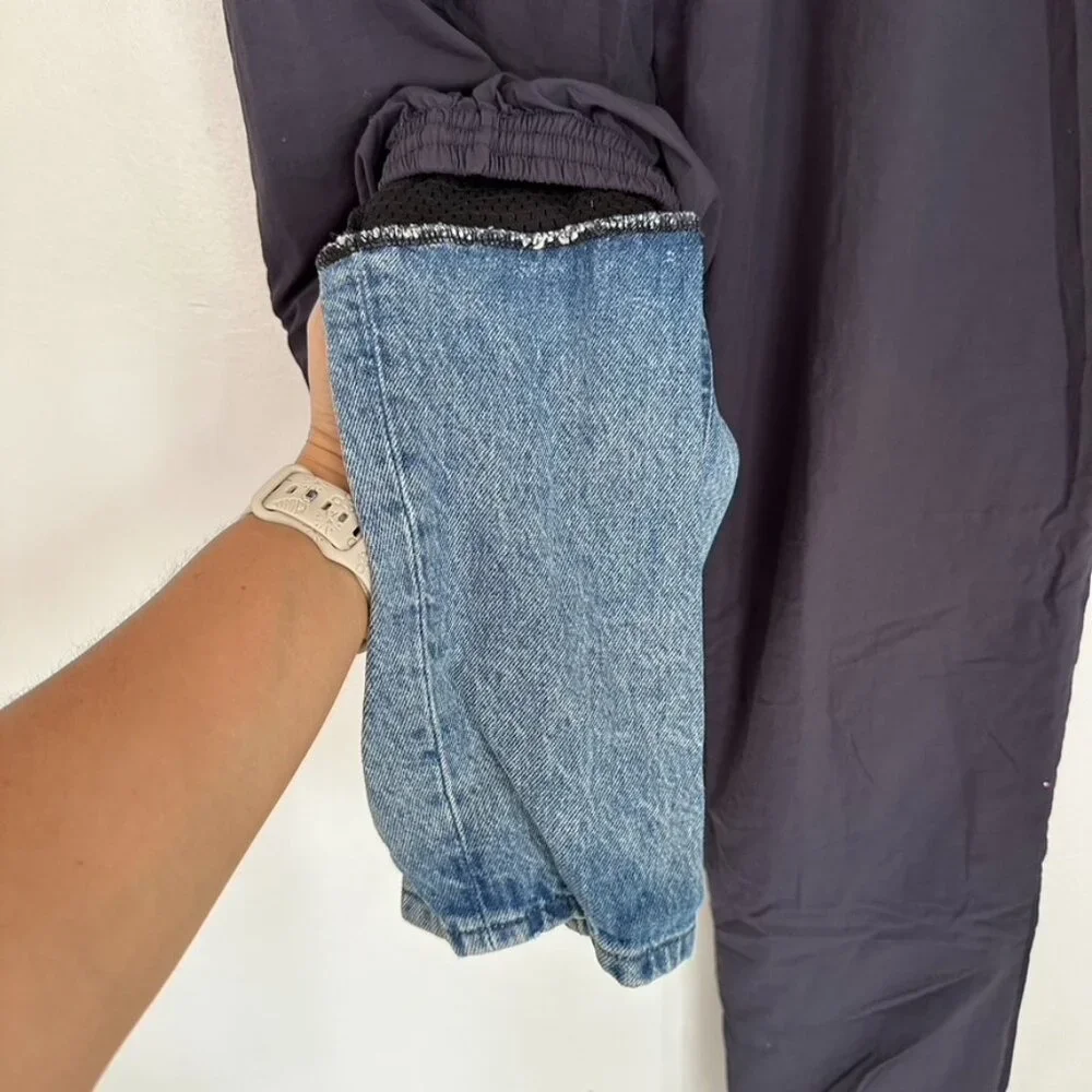 Y Project Navy Denim Cuff Track Pants Size XS
